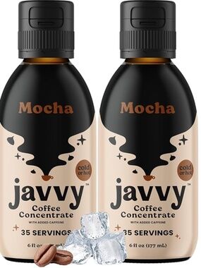 Iced Coffee & Espresso Concentrate Pack of 2 Javvy Mocha Instant 70 Servings